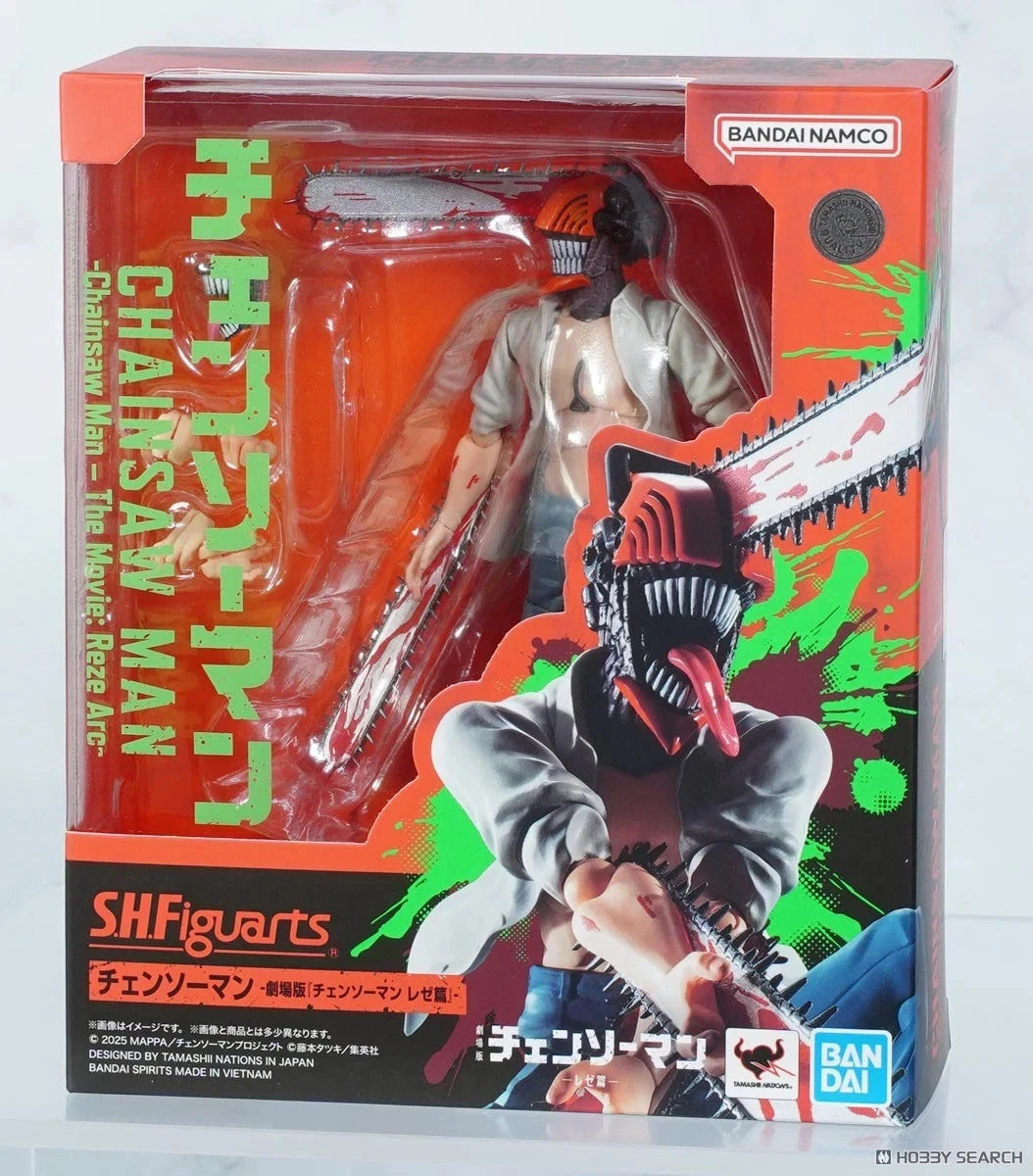 Action figure in packaging with 'Chainsaw Man' branding S.H.Figuarts Chainsaw Man The Movie: Reze Arc Authentic Action Figure – 15cm Fully Articulated Premium Collectible Statue box