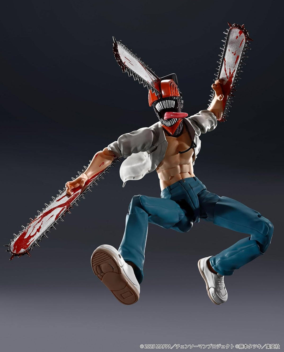 Action figure with a chainsaw for a head on a dark background S.H.Figuarts Chainsaw Man The Movie: Reze Arc Authentic Action Figure – 15cm Fully Articulated Premium Collectible Statue fight 