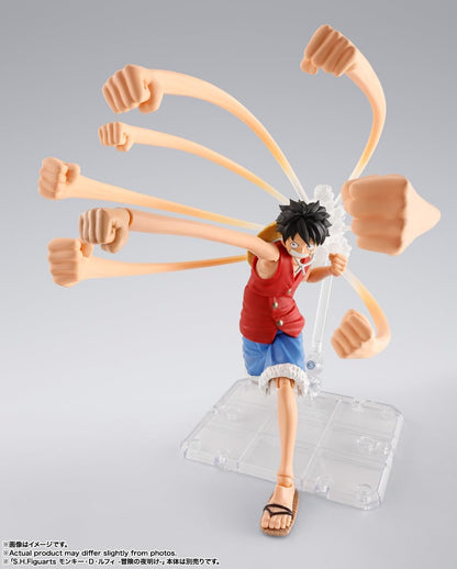 Action figure with multiple arms on a gray background S.H. Figuarts One Piece: Monkey D. Luffy - Dawn of Adventures - Rubber Rubber Optional Parts Set by Bandai Spirits