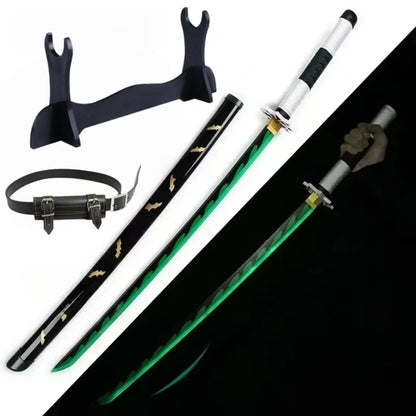 Demon Slayer 40-Inch Illuminated LED Bamboo Nichirin Katana Prop Replicas – Next-Gen USB-C Rechargeable Touch-Activated Cosplay & Display Series