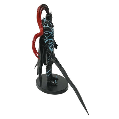 Black and blue superhero figure with red accents on a white background Solo Leveling Commander Igris Authentic 21cm PVC Statue Figure – Shadow Legion Blood Knight Edition Collectible Model side