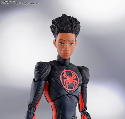 Action figure in a black and red superhero costume with a spider emblem on a gray background Spider-Man: Across The Spider-Verse 1/12 Scale Collectible Action Figures by CT.Toys