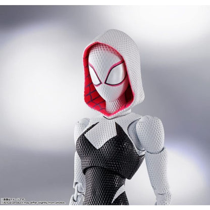 Spider-Man costume with white, black, and red design on a gray background Spider-Man: Across The Spider-Verse 1/12 Scale Collectible Action Figures by CT Toys