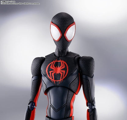 Black and red superhero suit with spider emblem on a gray background Spider-Man: Across The Spider-Verse 1/12 Scale Collectible Action Figures by CT Toys spidy