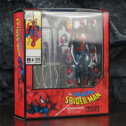 Spider-Man action figure in packaging with Mafex branding Spider-Man: Classic Comic Edition (No. 075) 1/12 Scale Collectible Action Figure