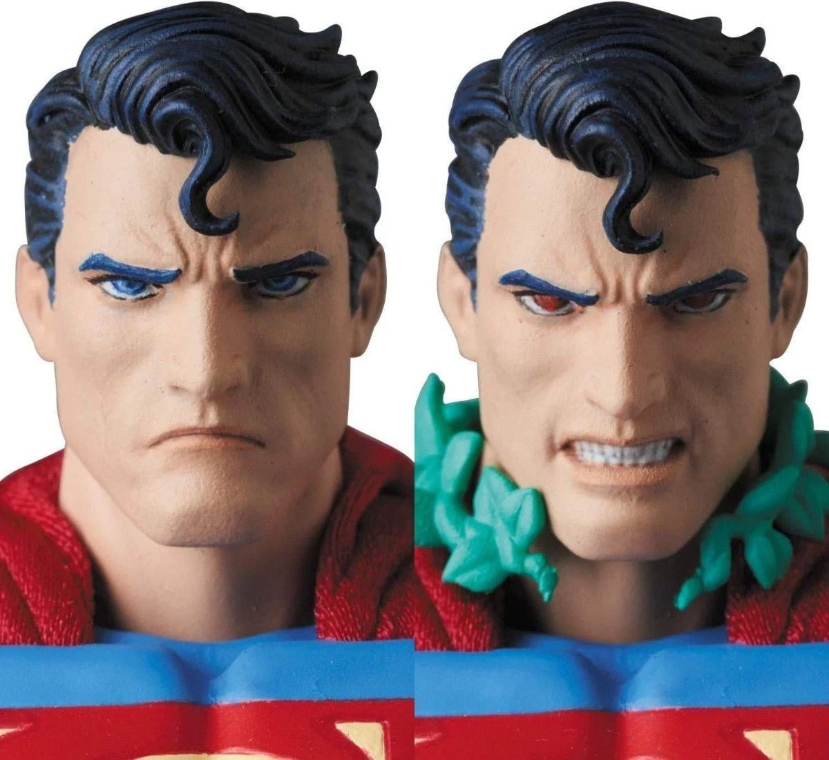 Two superhero action figures with different expressions on a white background Superman: Hush Edition (No. 117) 1/12 Scale Collectible Action Figure by CT Toys