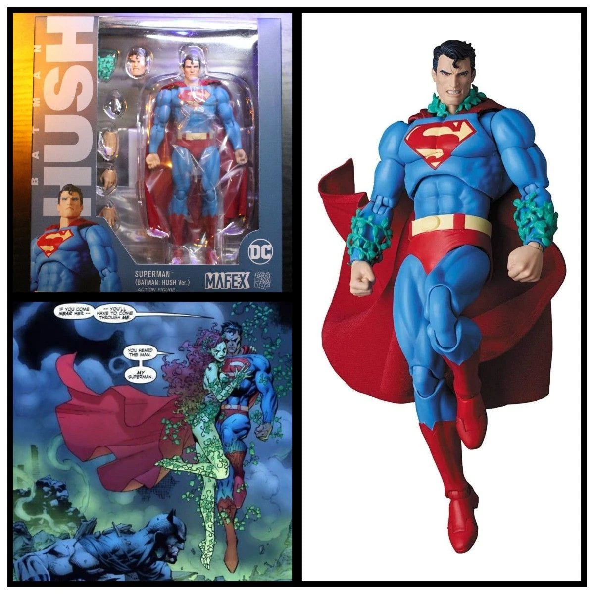 Superman action figure with packaging and comic book illustration Superman: Hush Edition (No. 117) 1/12 Scale Collectible Action Figure by CT Toys