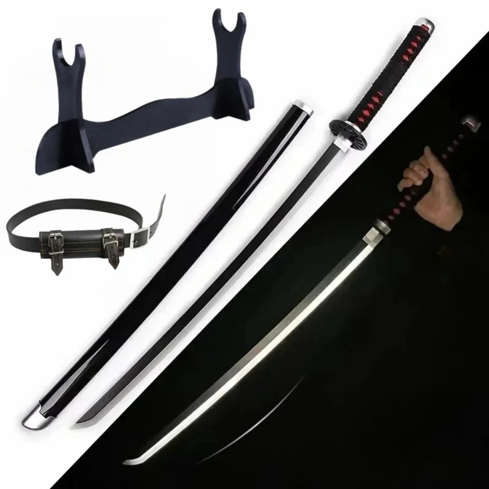 Demon Slayer 40-Inch Illuminated LED Bamboo Nichirin Katana Prop Replicas – Next-Gen USB-C Rechargeable Touch-Activated Cosplay & Display Series