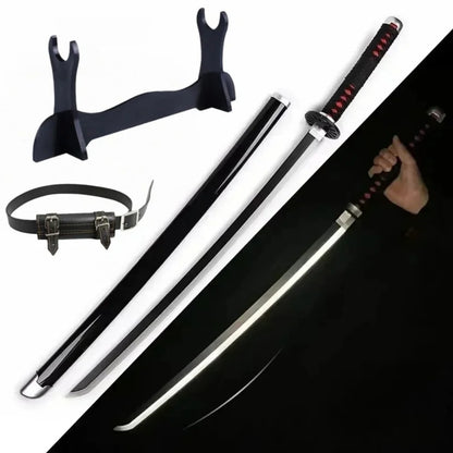 Demon Slayer 40-Inch Illuminated LED Bamboo Nichirin Katana Prop Replicas – Next-Gen USB-C Rechargeable Touch-Activated Cosplay & Display Series