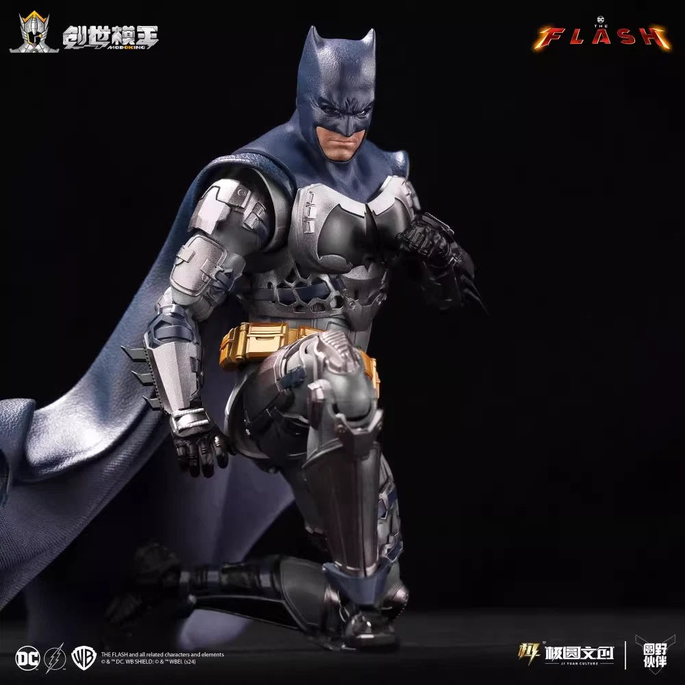 Batman action figure with detailed armor and cape on a black background The Flash (2023) Gotham Pursuit 1/12 Scale Precision Model Kit Set