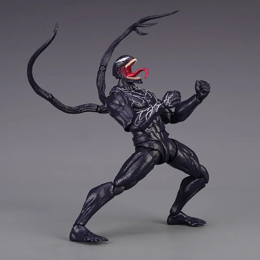 Venom action figure with a long tail on a gray background Venom: The Last Dance (Venom vs Spider-Man Edition) 1/12 Scale Action Figure