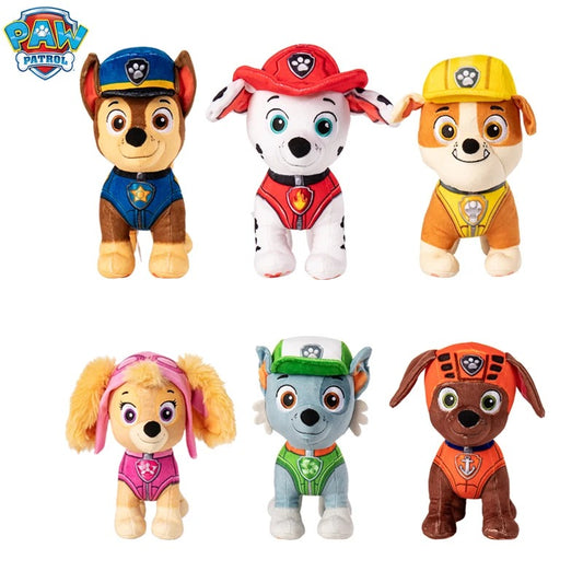 Set of six Paw Patrol plush toys on a white background Zuma Classic Everyday Edition – 8-Inch Premium Cotton Plush by Titantoons