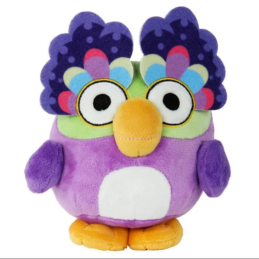 Colorful plush owl toy with a white background, Official Bluey Chattermax Premium Cotton Plush by Titantoons