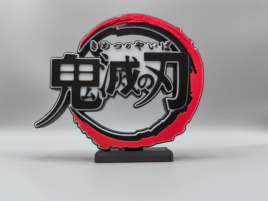 Demon Slayer: Kimetsu no Yaiba Premium 3D PVC Logo Model Signboard – 13cm Desktop Title Display Sign for Collectors