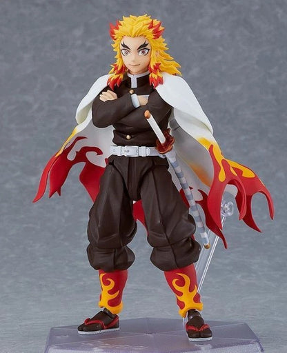 Max Factory figma Demon Slayer: Kimetsu no Yaiba: Kyojuro Rengoku Authentic Premium Articulated Action Figure – Flame Hashira Edition