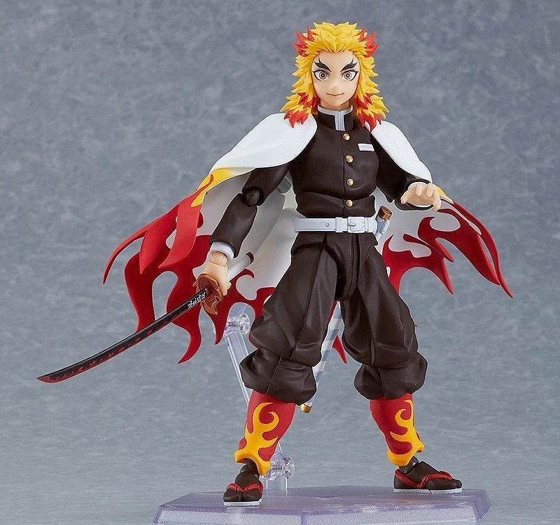 Max Factory figma Demon Slayer: Kimetsu no Yaiba: Kyojuro Rengoku Authentic Premium Articulated Action Figure – Flame Hashira Edition