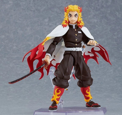 Max Factory figma Demon Slayer: Kimetsu no Yaiba: Kyojuro Rengoku Authentic Premium Articulated Action Figure – Flame Hashira Edition