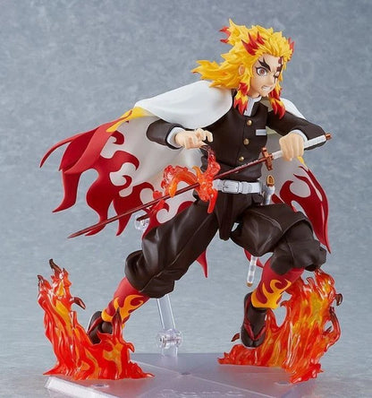 Max Factory figma Demon Slayer: Kimetsu no Yaiba: Kyojuro Rengoku Authentic Premium Articulated Action Figure – Flame Hashira Edition